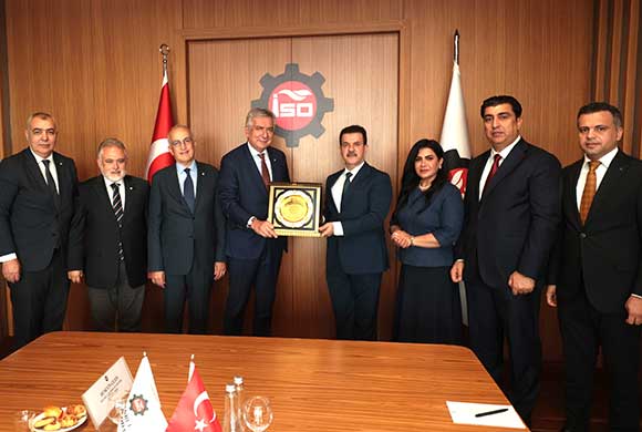 Erbil Ticaret ve Sanayi Odası Başkanı Gailan Saeed Azeez, Beraberindeki Heyetle Birlikte, İSO Yönetimi’ni Ziyaret Etti